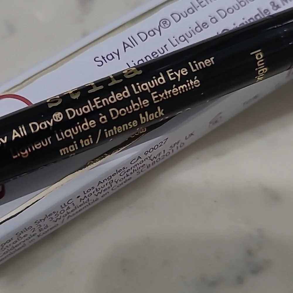 MAI TAI and INTENSE BLACK NIB Stila Stay All Day Dual Ended Liquid Eyeliner